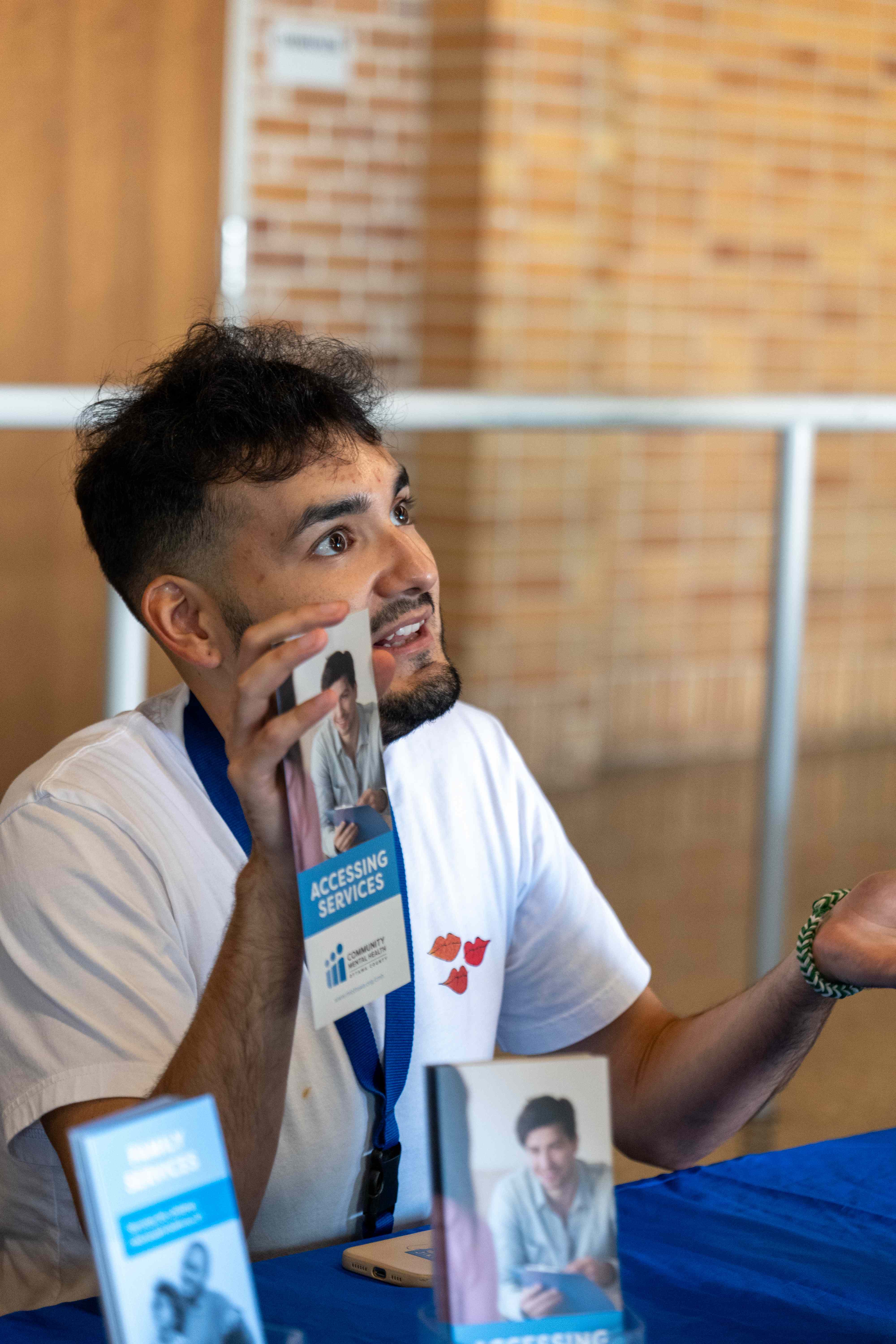 Volunteer speaking with passion at Recovery Fest